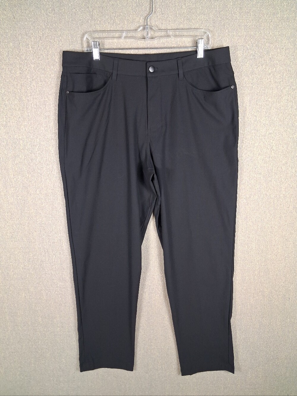 Lululemon ABC Pants Mens 36 Black Warpstreme Classic Fit 5-Pocket Stretch Chino